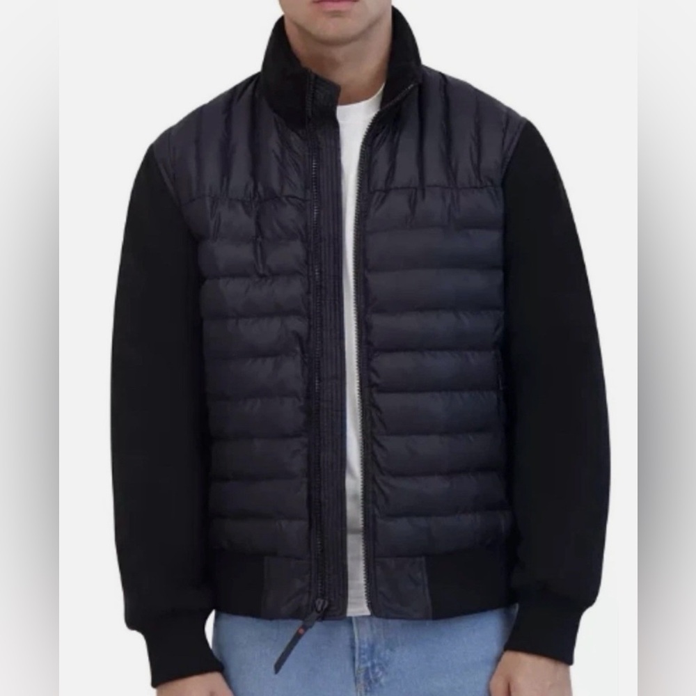 Men’s Robert Graham Black Puffer Jacket with Floral Lining- Large